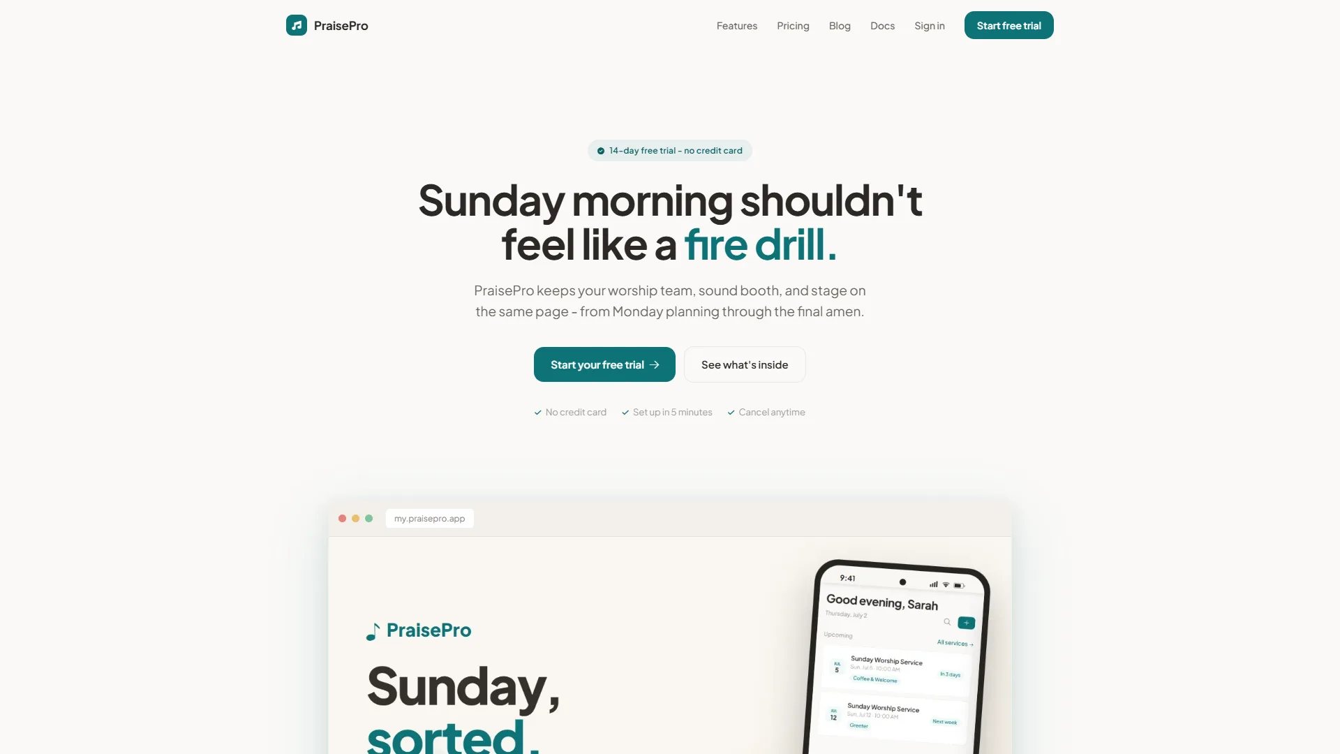 PraisePro pricing page showing Starter, Pro, and Team tiers
